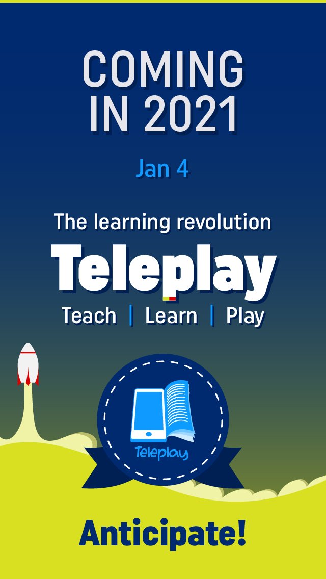 smartixedtech's tweet photo. Next year, a new paradigm.
The wait is almost over.
TELEPLAY is coming.
#Somethingnewisunderway
#Teachlearnplay
#anewrevolution https://t.co/JGyyNGTJ1l