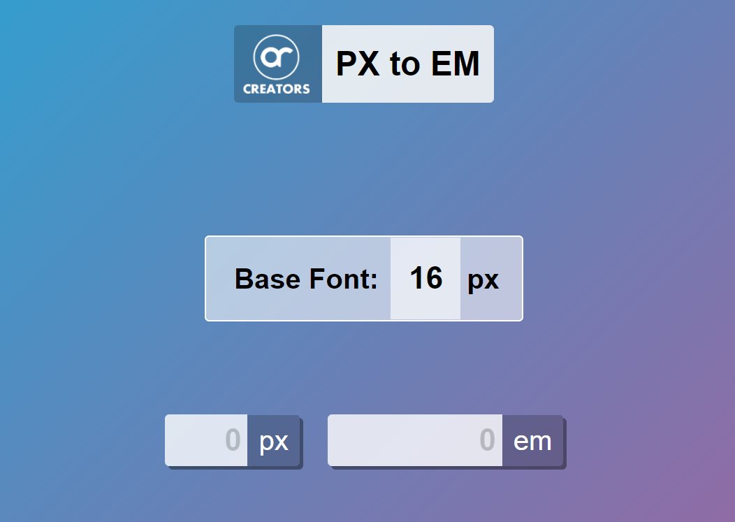 PX to EM Converter | Arcreators 
#Developer #webdevelopment #graphicdesign #graphics #development #WebDeveloper #Pixels #UnitConverter #developergroup 
arcreators.com/unitconverter/