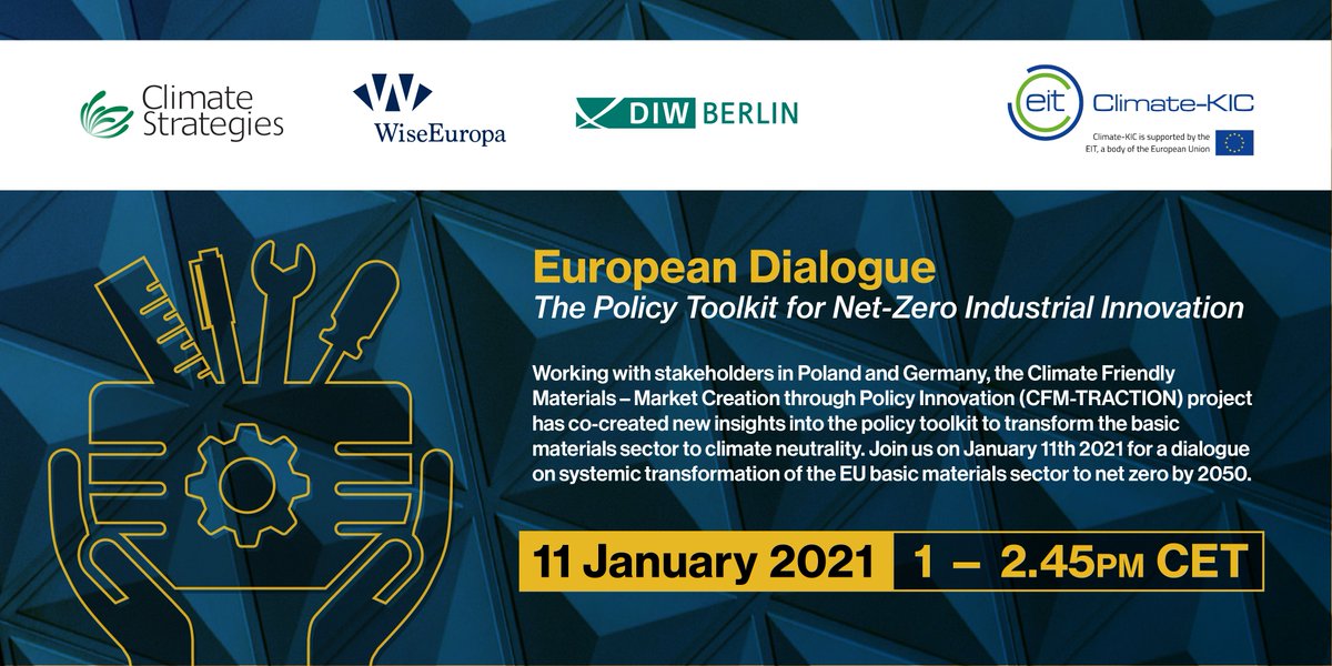 Join us on January 11, 2021 for an interactive dialogue on the policy toolkit to transform the basic materials sector to climate neutrality. Register now at: lnkd.in/ehhxS97 #netzerotoolkit #ClimateAction #BuildBackBetter #ClimatePolicy