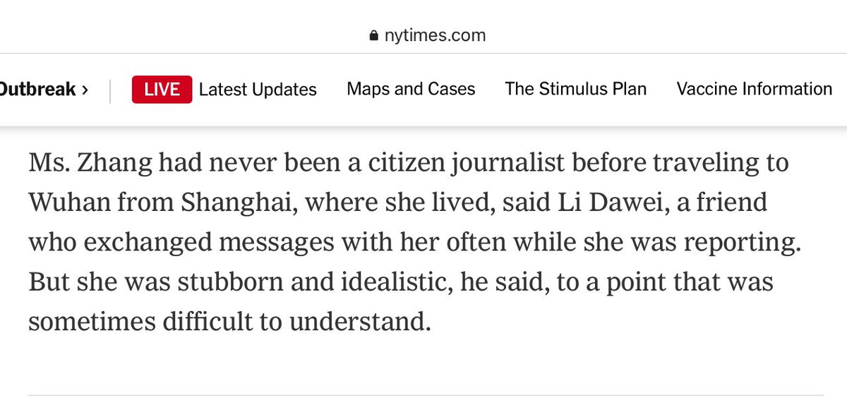 She had never been a “citizen journalist “ before traveling to Wuhan.