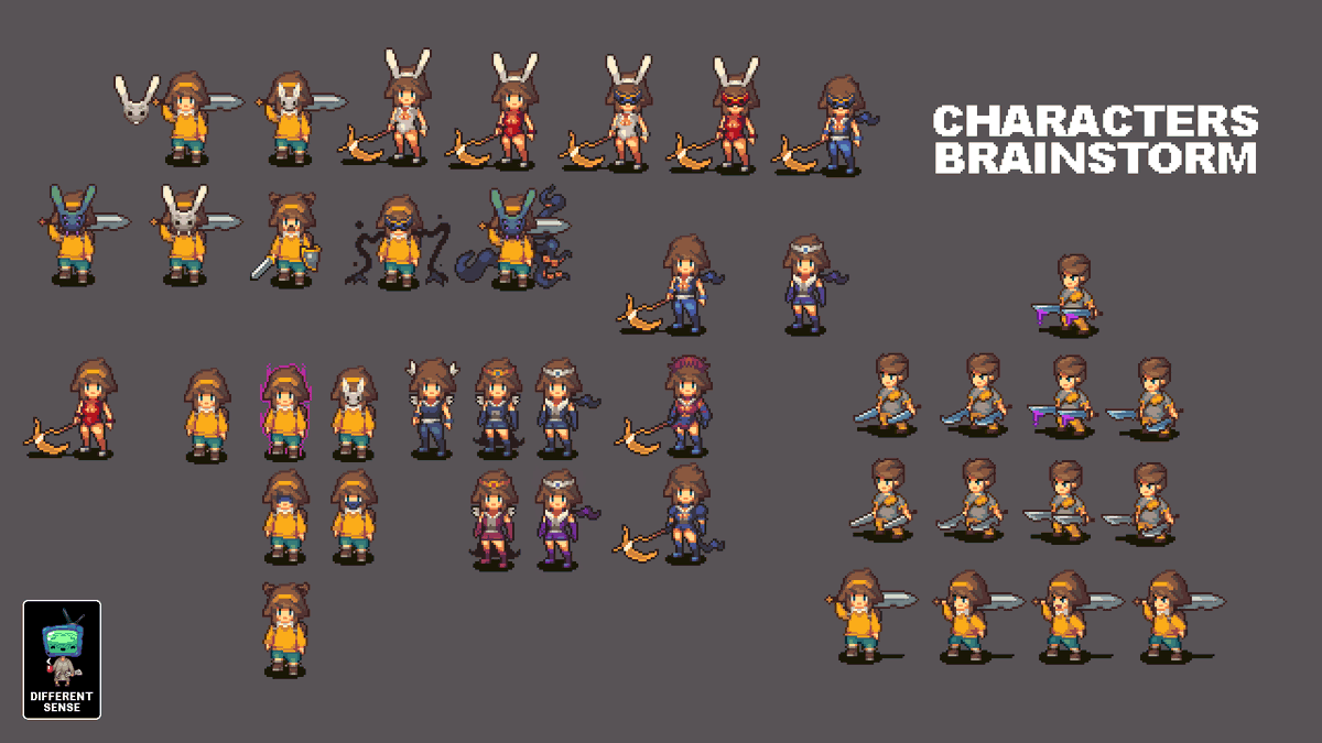 BloomtownGame's tweet photo. Characters brainstorm ☺️
#pixelart #ドット絵 #픽셀아트 #indiedev #indiegame #gamedev #gamedevelopment https://t.co/YVIRPylQ4p