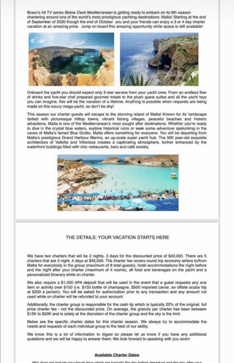 Any <a href="/BelowDeck/">.</a> fans who want to be on #BelowDeckMed with <a href="/CaptSandyYawn/">Captain Sandy Yawn ⚓</a> you will love this insight into the application terms and conditions ... and it’s coming from Malta 🚢

#BelowDeck <a href="/capthlr/">Captain Lee</a> <a href="/BelowDeckMedFan/">BelowDeckMedFanClub</a> <a href="/BelowDeckFans/">Below Deck Fan Club</a> <a href="/belowdecks_sot/">Below Decks Podcast</a> <a href="/BelowDeckMedTV/">Below Deck Med</a> <a href="/belowdecktv/">BelowDeckTV</a>