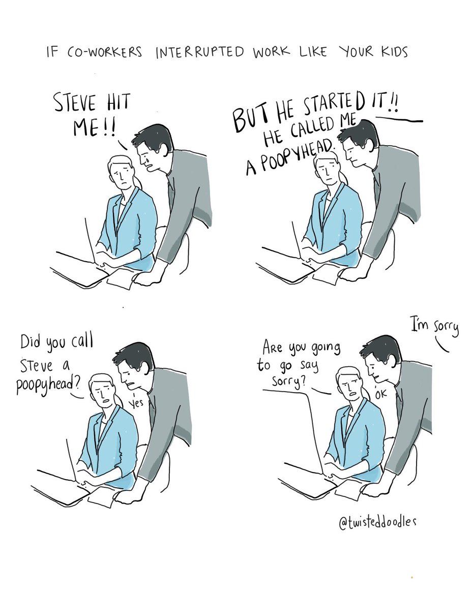 If co-workers interrupted work like your kids series