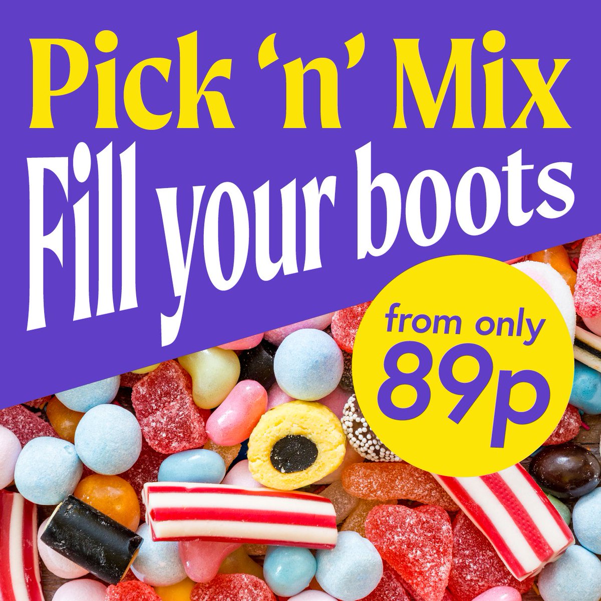 MasterHenrys's tweet photo. Fill your boots from 89p ! 

Master Henry's...Proper Pick 'n' Mix 🍬

Now only £0.89 for 50g !

Pick your mix here at: https://t.co/BveYpPxzpN
.
.
.
#masterhenrys #blackpool #sweets #delivery #gifts #pickandmix https://t.co/CmRmAhRlTF