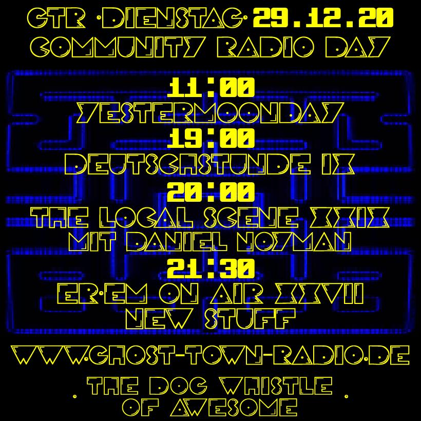 ATLAS CUBE @ The Local Scene 29 // 20 Uhr 
The Year in Review auf Ghost Town Radio Regensburg
ghost-town-radio.de
#thelocalscene #AtlasCube #ghosttownradio #regensburg #progressiverock #ouryearinreview #rock #radio