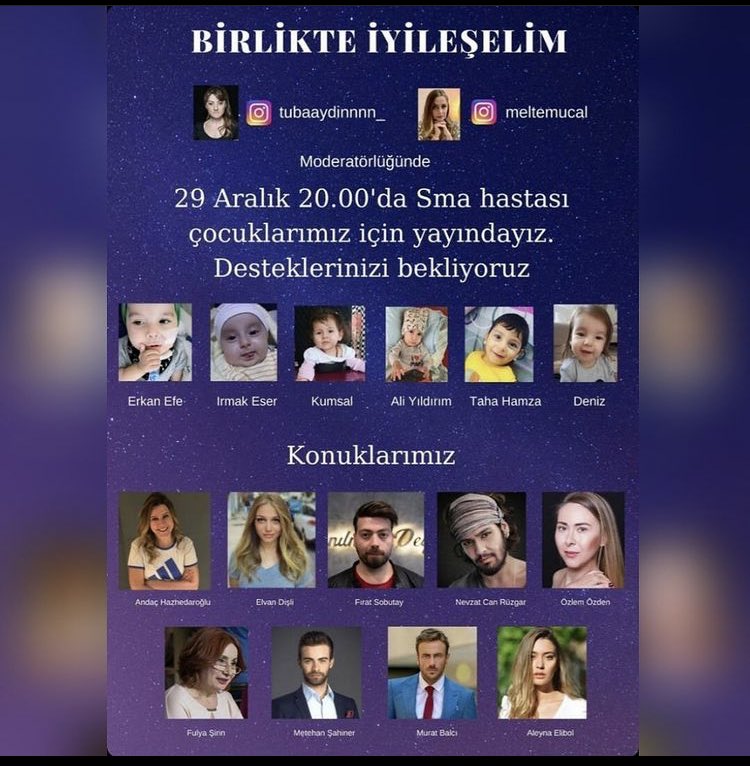 BİRLİKTE İYİLEŞİYORUZ🌸 
Sevgili <a href="/meltemucal/">Meltem Uçal</a> ve <a href="/TubaAydinnnn/">Tuba Aydın</a>  moderatörlüğünde gerçekleşecek bağış yayına herkesi bekliyoruz🌸🙏🏻  
Birlikte başaracağız 🙏🏻🌸 
<a href="/deniz_sma/">Deniz Kazandı.</a>