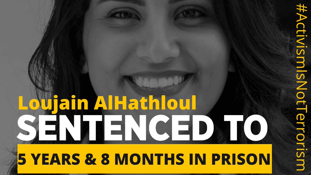 A few things regarding the sentencing yesterday  #FreeLoujain. I've seen a few say how amazing it is that Loujain will be released soon. While this is true, please do not forget this 'release' is not FREEDOM.Freedom is not conditional. This release 100% is. @LinaAlhathloul