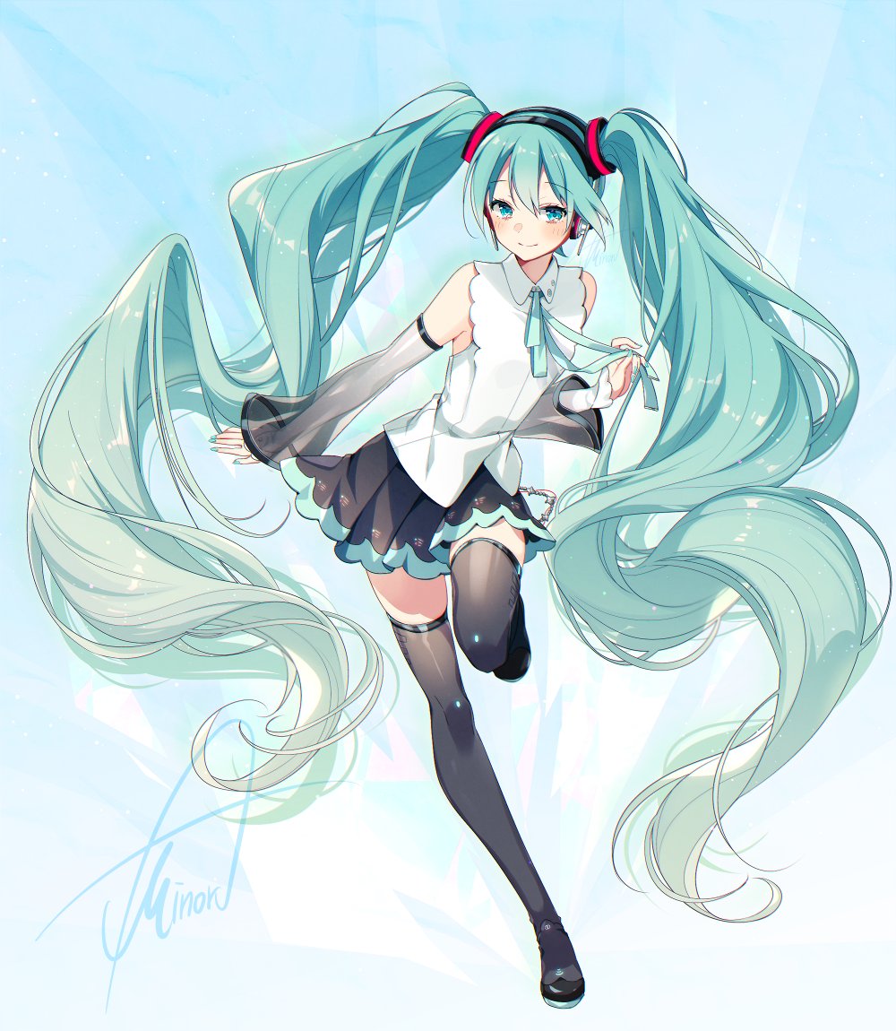 初音ミク ,null 「#2020年自分が選ぶ今年の4枚 

今年は趣味のイラストをたくさん描いた気がす」|朝顔みのるのイラスト