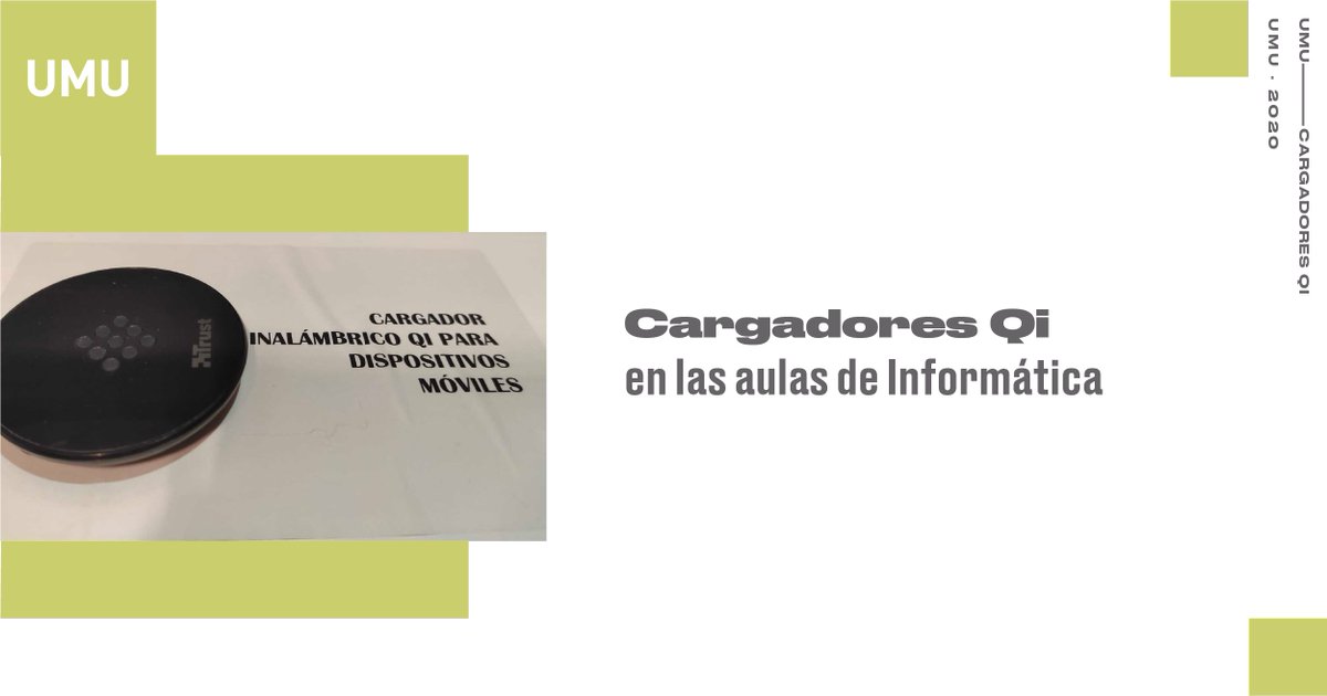 UMU's tweet photo. 📲 ¡Traemos refuerzos en las aulas de informática! Ahora podrás cargar tu móvil sin cable y de manera rápida. Hemos incorporado cargadores inalámbricos con tecnología Qi. Gracias a @AticaUM por instalarlos 😉. https://t.co/ceu7UDKAWT