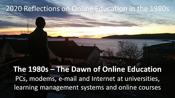 I have now completed the first decade of My Online Education World: 1980 – 2020. A year-by-year chronicle of anecdotes, events and people that have influenced my work with online education.

Read the whole chronicle at nooa.no/my-online-educ…