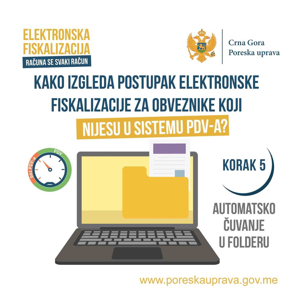 CgUprava's tweet photo. ✅Korak 5.
Kada se završi proces fiskalizacije, podaci će se sačuvati u bazi podataka, informacioni sistem @CgUprava će kreirati odgovor sa #JIRK. Odgovor će biti elektronski potpisan digitalnim certifikatom i poslat obvezniku i sačuvan na kreiranom računu i u folderu obveznika. https://t.co/heWhgtkGFH