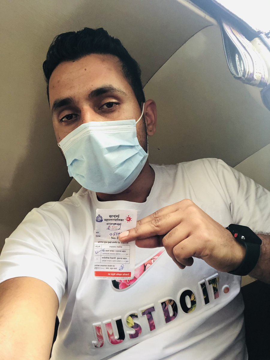 ferozhusain's tweet photo. I just got a ticket of Rs 200 for not wearing a mask in mumbai . #maskupsrinagar @Junaid_Mattu https://t.co/J26Q6Wcgb7