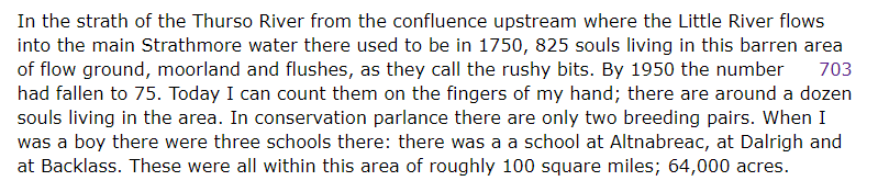I found this last night of Viscount Thurso describing an area of flow in Caithness during a late 80's Lords sitting on the Nature Conservancy Council which finds its way to afforestation and environmental protection in the Flow Country.