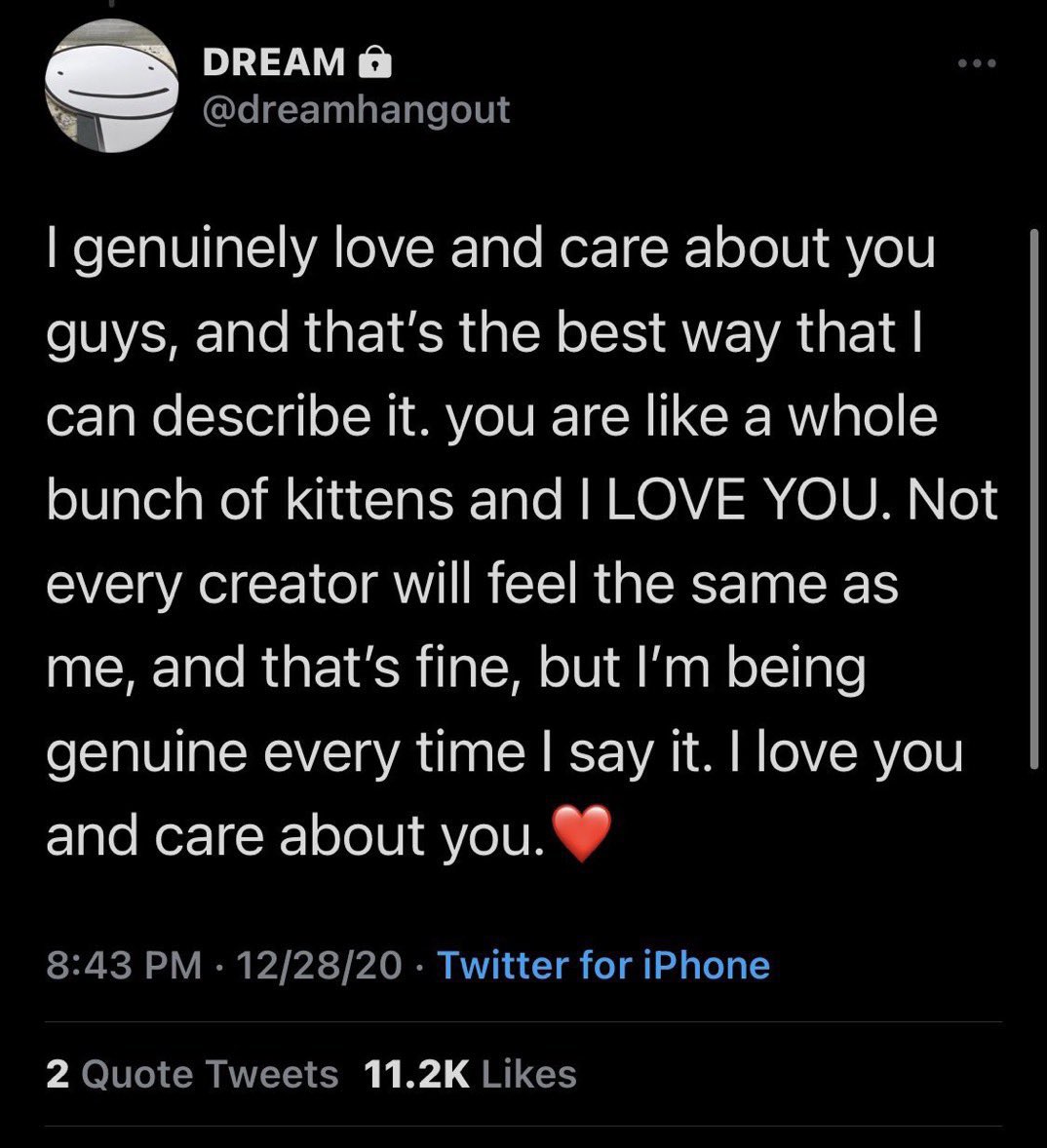 First of all I’m gonna address dream here as if he could see this post. This tweet you made is not true, you don’t love and care about all of your fans and you know it. I don’t mean that to be spiteful, it’s genuinely not possible. (1/?)