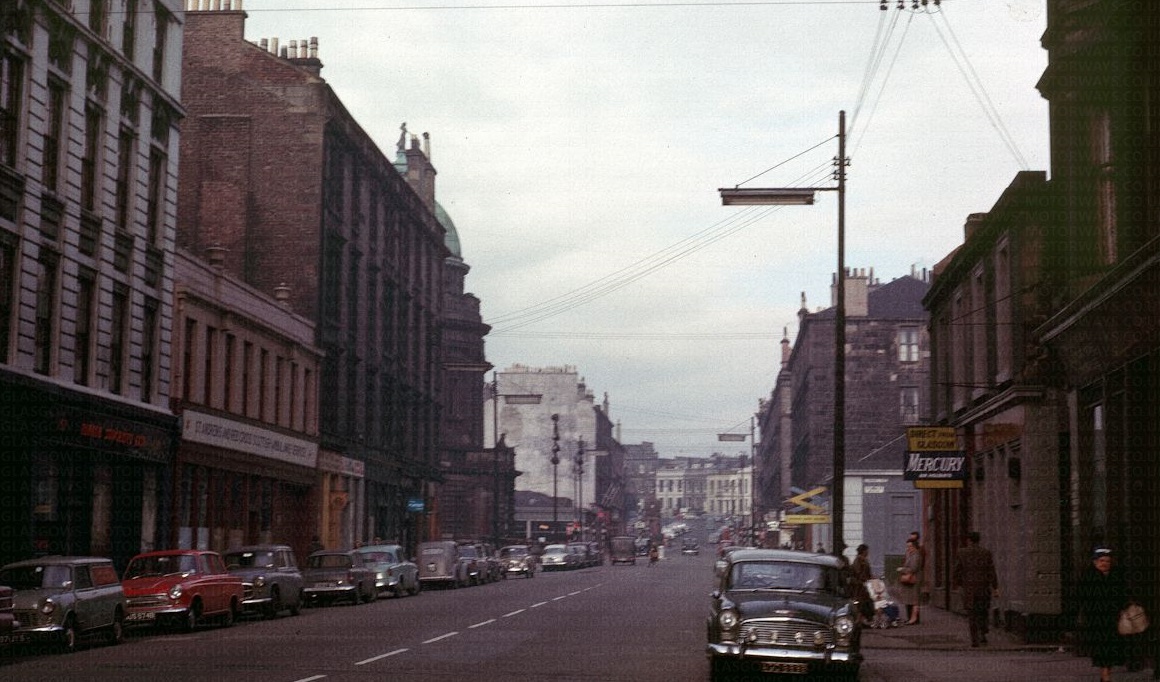 oakroyd's tweet photo. North Street, Mitchell Library just visible on the left, #Glasgow, mid-60s. Pic - Glasgow Motorway Archive. https://t.co/pfIKlN1CCm