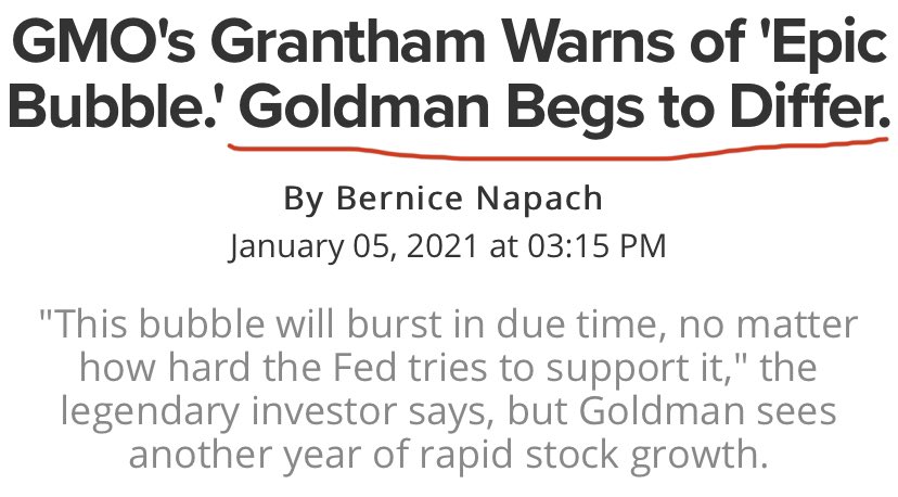 Don’t wait for the Goldmans/Morgans to become bearish: it can never happen.Their best policy is clear & simple: always be extremely bullish.It is good for business & intellectually undemanding.It is appealing to most investors who much prefer optimism to realistic appraisal