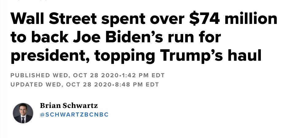 Biden also had the support of every corporate interest group in the country. It's hard to compete with that. But it given how much bipartisan distain for this type of behavior there is, you can endeavor to make taking this money politically toxic.