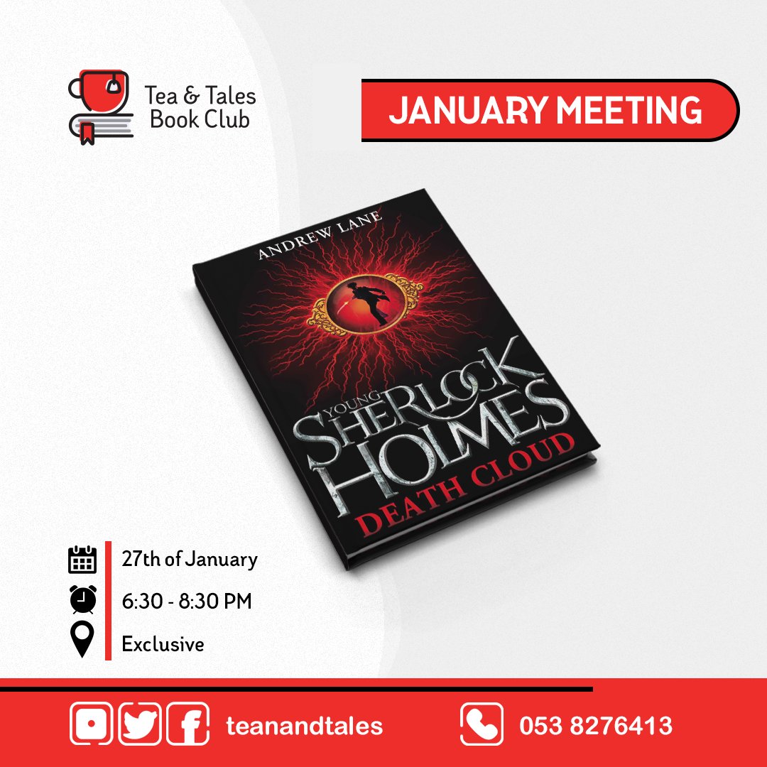 TeanandTales's tweet photo. #January book | ๐
#DeathCloud (Young #SherlockHolmes ) by #AndrewLane
See you on Wednesday the 27th of January.
Due to Covid-19, the meeting is exclusive for club members only.
Happy reading ๐ โ๏ธ
#BookDiscussion, #Fiction, #Mystery, #YA https://t.co/TegL5UupMm