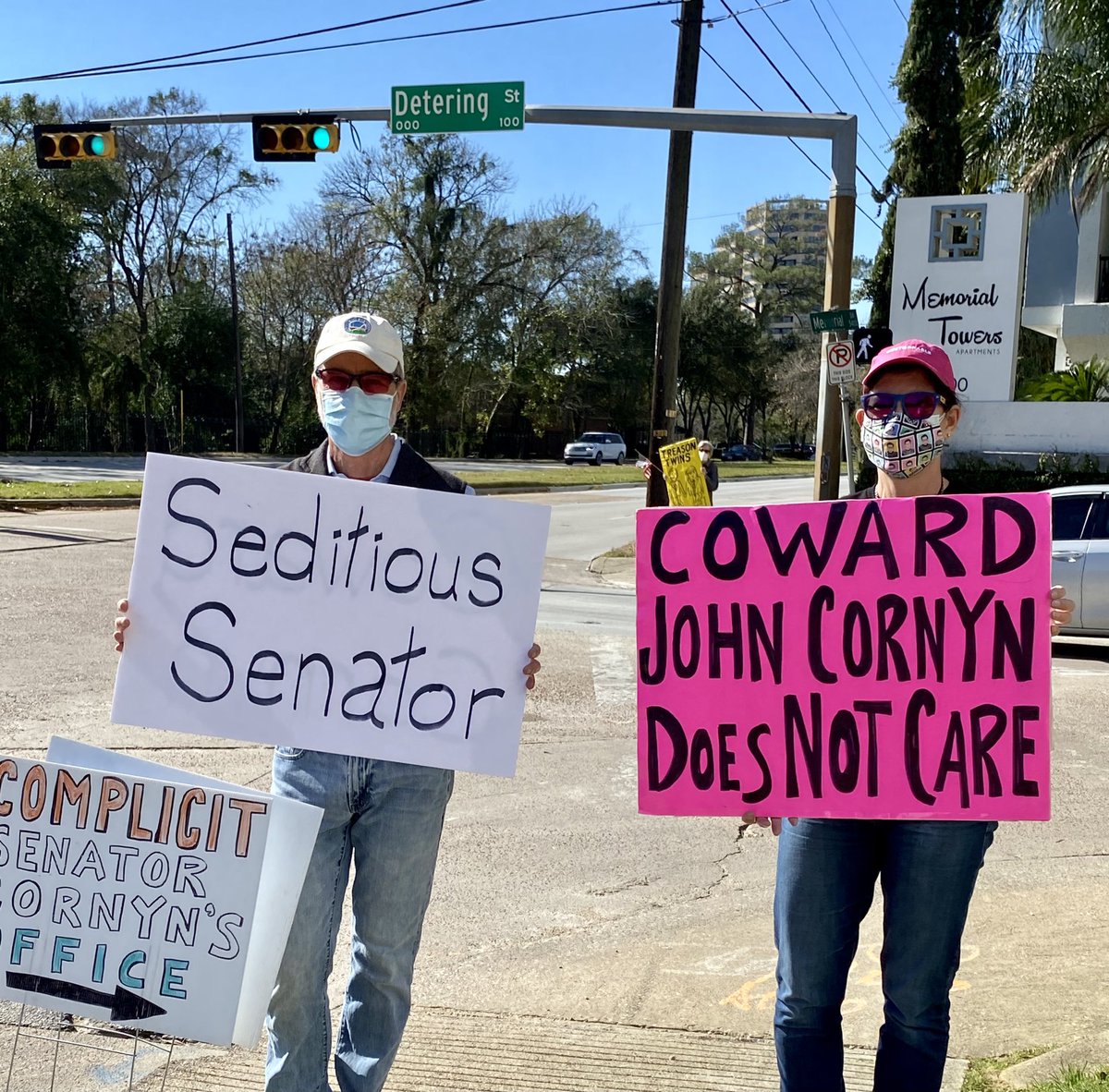 ciaobird's tweet photo. Houston! Democracy in action!Protest Week # 204 #TuesdaysAtCornyns @ Coward John Cornyn’s office #HOU #CountryOverParty #GoodTrouble #VisibleIndivisible #ComplicitCornyn #StandOnEveryCorner #WhyIMarch #SilenceIsNotAnOption #BidenWon #GOPSeditiousTraitors https://t.co/LfEfzBCwAi
