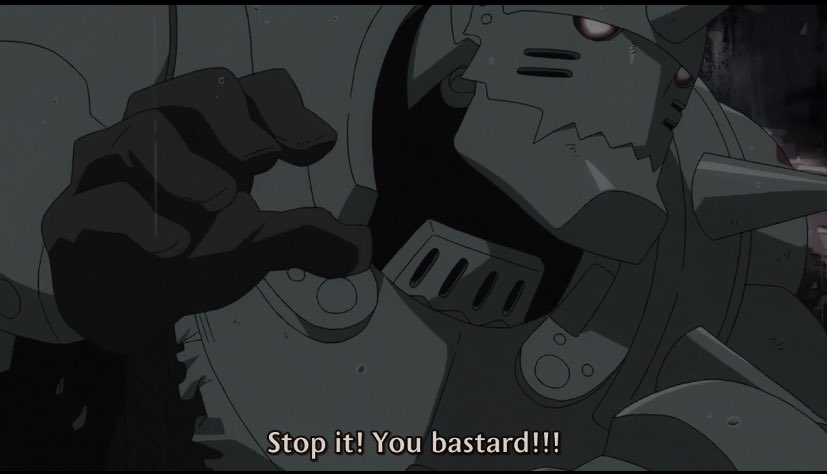 The parallels to episode 5 hold true for Al. Once again, Al is unable to move and pleads desperately as his bro is about to be killed (and ditches polite language in his frustration). Only this time? Al realizes he can do more than plead. He realizes he has the power to save Ed.