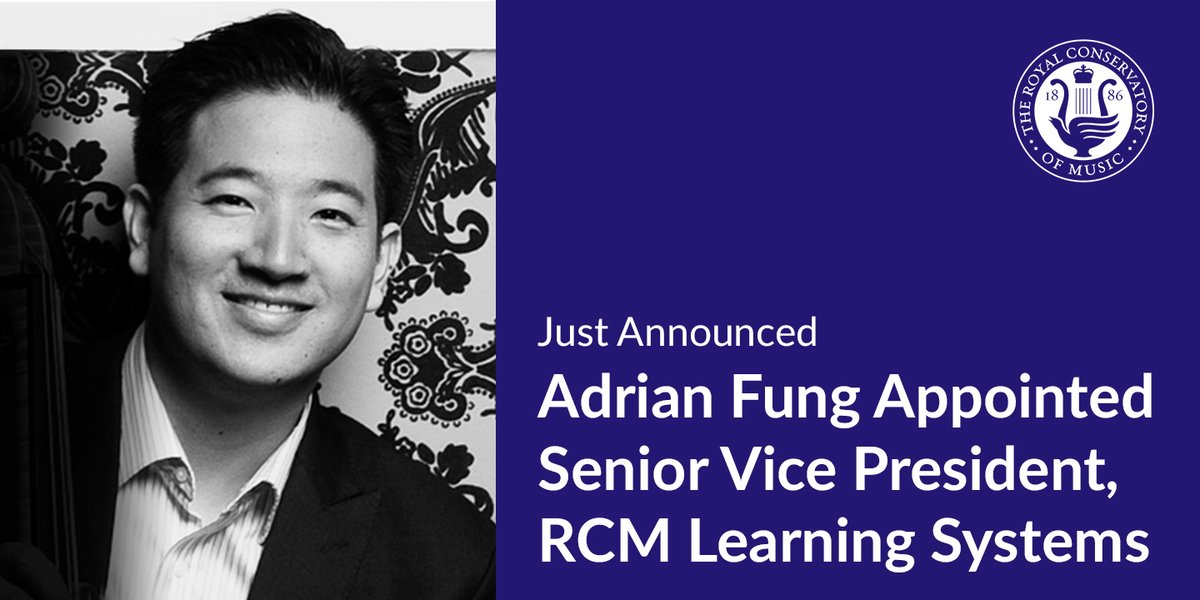 We are very pleased to announce the appointment of <a href="/AdrianFung1/">Adrian Fung</a> to the position of Senior Vice President, RCM Learning Systems. This newly created position will oversee the continuing development of our comprehensive system of music study. Read more: bit.ly/3baCrAN