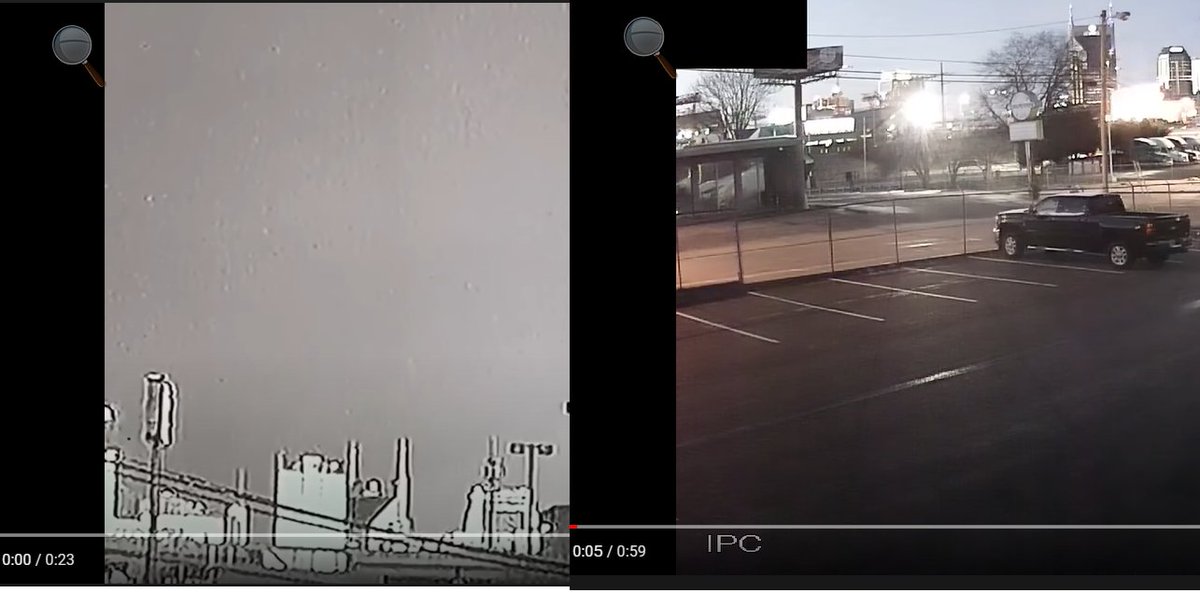 SYNCED SIDE BY SIDE SLIDES SHOW,FOR THE FIRST 5 SECS, THE BLAST IS NOT VISIBLE IN BLASTAWAY VIDMASER WAS NOT A TARGET PAINTER,IT DETONATED THE FLASH BANG SPARKLING CONFETTI PHANTOM BOMB.Vapor trail was caused by flash heating from short burst of maser.
