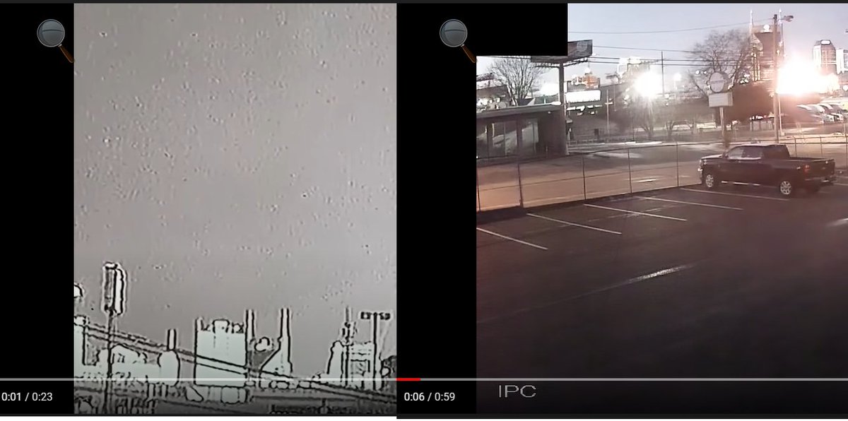 SYNCED SIDE BY SIDE SLIDES SHOW,FOR THE FIRST 5 SECS, THE BLAST IS NOT VISIBLE IN BLASTAWAY VIDMASER WAS NOT A TARGET PAINTER,IT DETONATED THE FLASH BANG SPARKLING CONFETTI PHANTOM BOMB.Vapor trail was caused by flash heating from short burst of maser.
