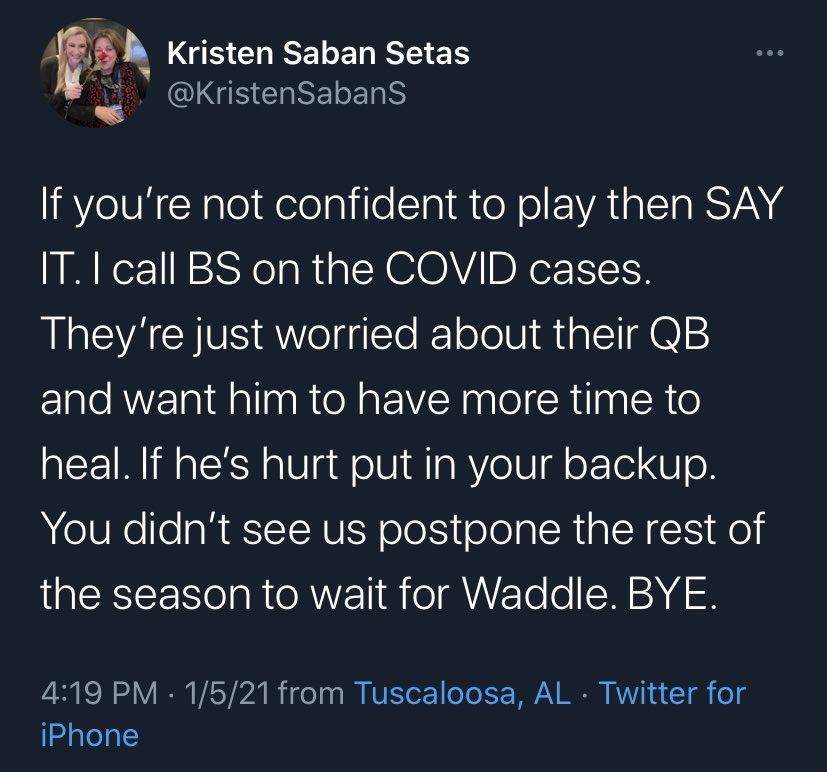 BarstoolOSU's tweet photo. Yo Saban come get your daughter 🤦‍♂️ https://t.co/cfGNM18zCL