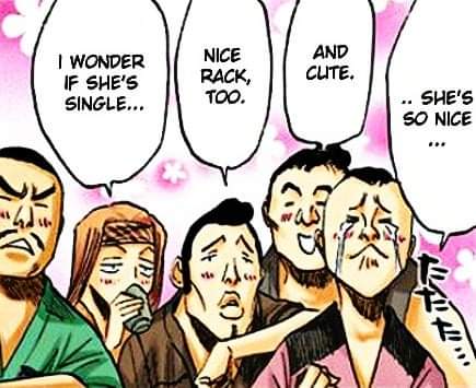 These panels are pure narrative gold because as soon as the guys started wondering if Orihime was single, BUM! Jump to a panel of Ichigo and Orihime like that’s foreshadowing as hell
