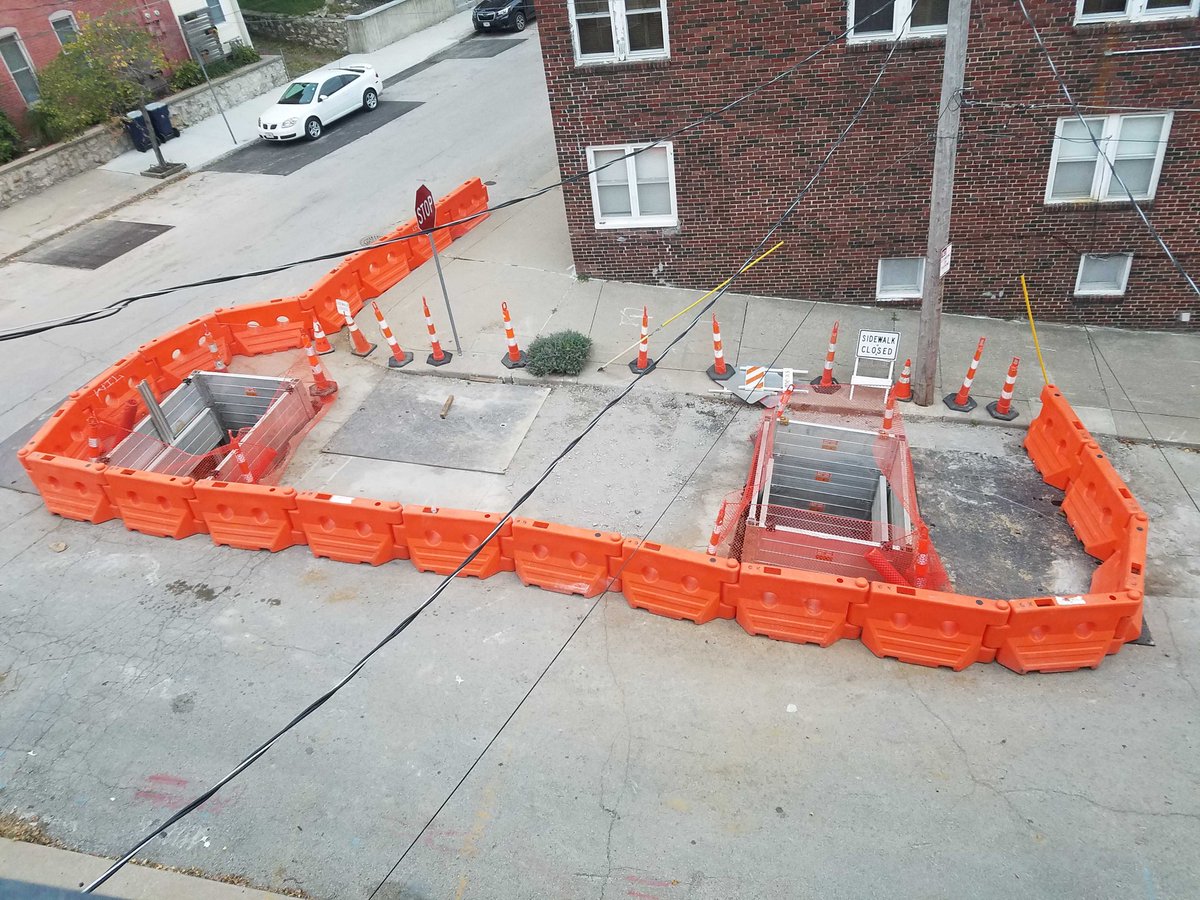 The hole they were filling and refilling in October was recently expanded to insert these contraptions. It was only the week before this...