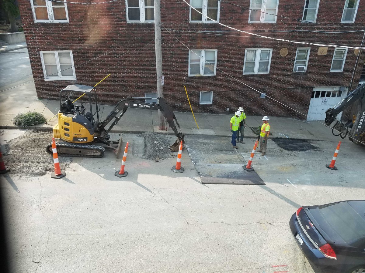 They dug and filled the hole a few times. You can see all the patches. The week before this...