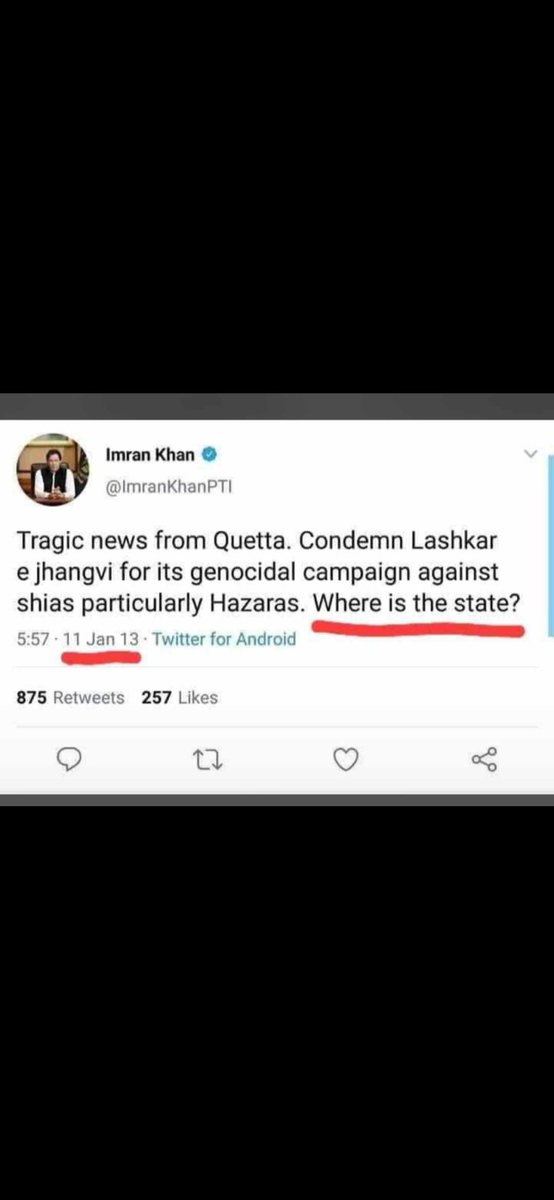 BaltiHassan's tweet photo. Where is the State ?@ImranKhanPTI 
Not It ur turn to Give Justice To Hazara Community..
#JusticeForHazaraCommunity 
#Stop_Shia_Genocide ✖️
@OfficialDGISPR 
@ArifAlvi 
@ShkhRasheed 
@ImranKhanPTI https://t.co/aVwjt45GXs