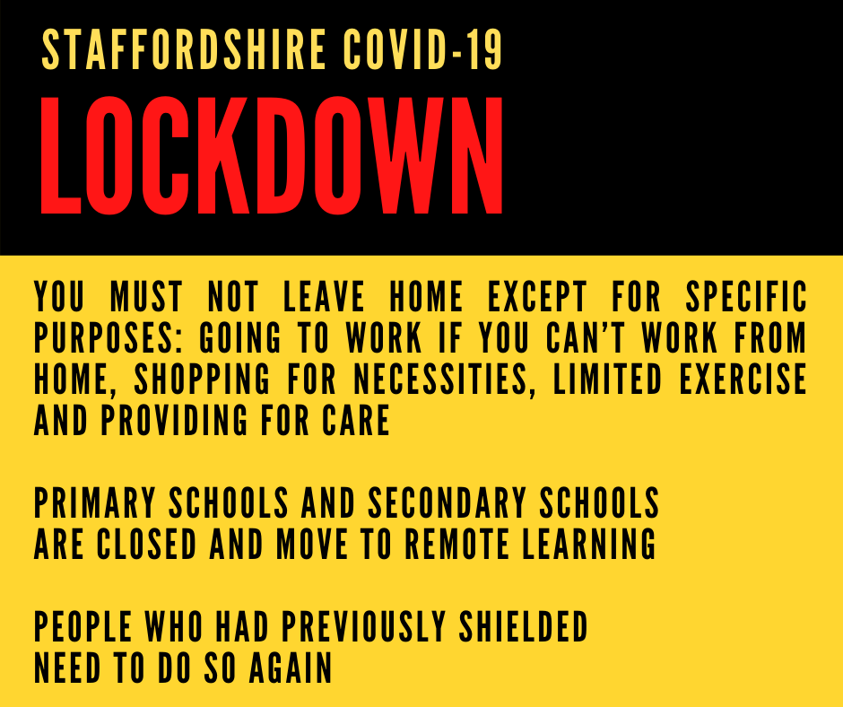StaffordshireCC's tweet photo. Staffordshire is now in Covid-19: Lockdown
#lockdown #covid19 #staffordshire #covidtesting #coronavirus #corona #covid_19 #nhs #handsfacespace #keepdistance #staffordshire #2metres #twometres https://t.co/A3kwNsqyJJ