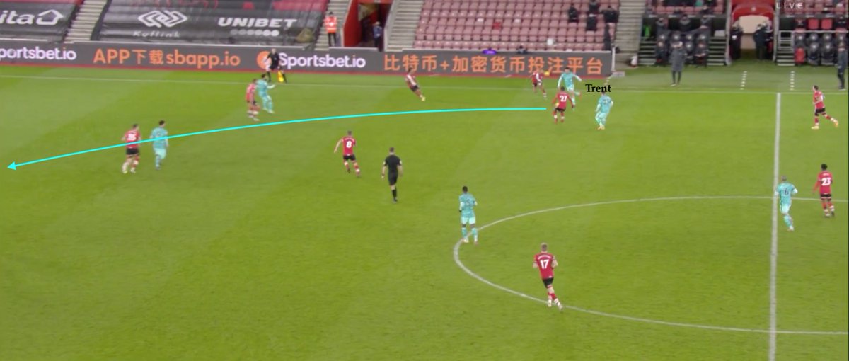 3. However, there were still occasions where Trent still chose the wrong option to go too long & surrendered possession, which may have contributed to Klopp's decision to sub him off on 77 minutes
