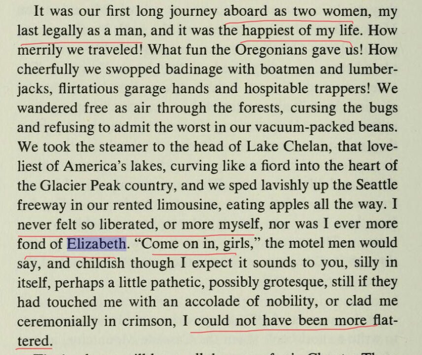 A “girlish” trip with Elizabeth and the flattery from flirtation with men follows.