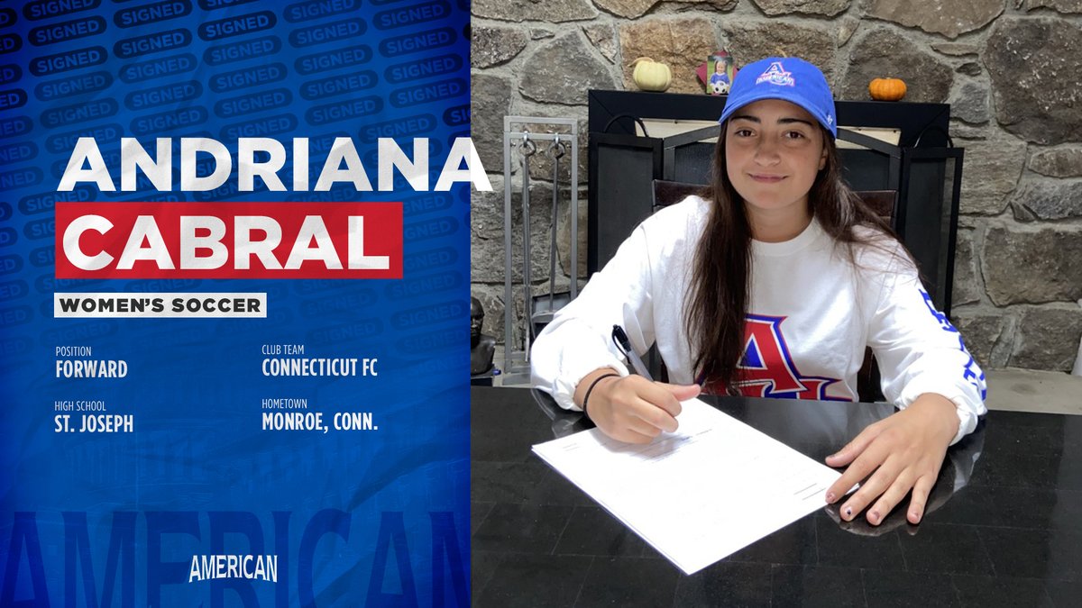 Next up is the 2017 and 2018 #1 player in Connecticut, according to Top Drawer Soccer... Welcome to the  #AUWSOC family, Andriana Cabral! #BeAnEagle |  #AUEagles