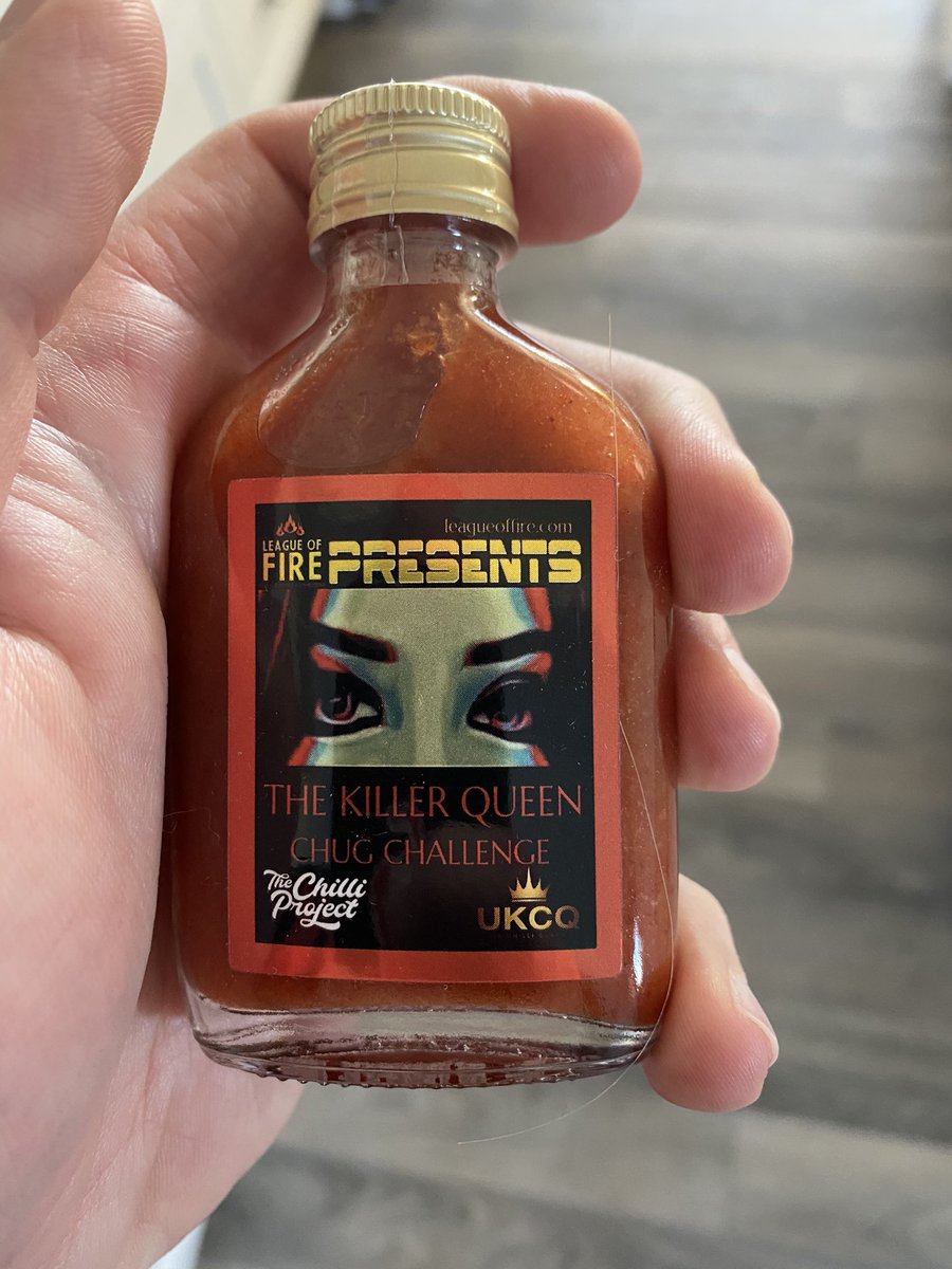 James89409385's tweet photo. Hey @KevLAbeast if I sent you one of these would you do a video? It’s a league fo Fire challenge. Hottest chug in the world. Pure Carolina reaper mash with 9m extract. I currently hold the record with these of doing 7 of them. I love all your videos. Would love to see you do this https://t.co/QqomSTIEWe