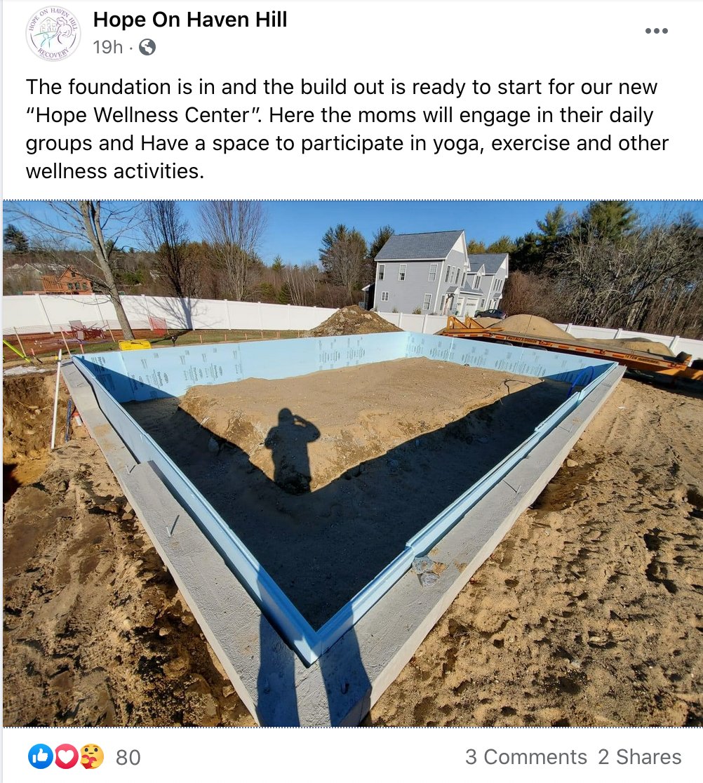 Congrats on the new foundation, <a href="/hopeonhavenhill/">Hope on Haven Hill</a>. Looking good!

<a href="/FostersDailyDem/">Fosters Daily Democrat</a> <a href="/RochesterNHGov/">Rochester City Svcs.</a> #recovery

(For those wanting a bit more on what this project is, here's a story I wrote back in the fall: fosters.com/story/news/202…)