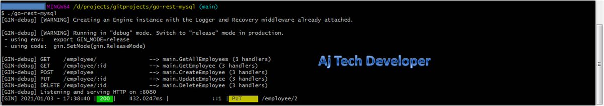 AjTechDeveloper's tweet image. #KeepLearning during the #CoronaVirus #COVID19 times. Learn #golang @golang #microservice with REST APIs and CRUD Operations with 
@MySQL in simple steps at #SoftwareDeveloperCentral in just 76 lines of working code in #GitHub: 
softwaredevelopercentral.blogspot.com/2021/01/golang…