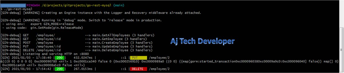 AjTechDeveloper's tweet image. #KeepLearning during the #CoronaVirus #COVID19 times. Learn #golang @golang #microservice with REST APIs and CRUD Operations with 
@MySQL in simple steps at #SoftwareDeveloperCentral in just 76 lines of working code in #GitHub: 
softwaredevelopercentral.blogspot.com/2021/01/golang…