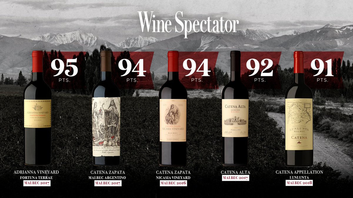 We are so honoured to be the recipients of such acclaim from <a href="/WineSpectator/">Wine Spectator</a>! This recognition re-affirms our family vision to elevate Argentine wines to the highest standards! 👏🇦🇷🏅#CatenaWines