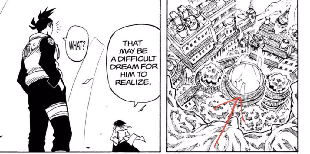 More excellent background work, the detail on the four hokage faces and mountainside gives Konoha such a distinctive landmark. I dig the use if the four faces here to “hand off” the converation with the perspective shifting when the mountain looks “back” on the hokage  #Grantuto