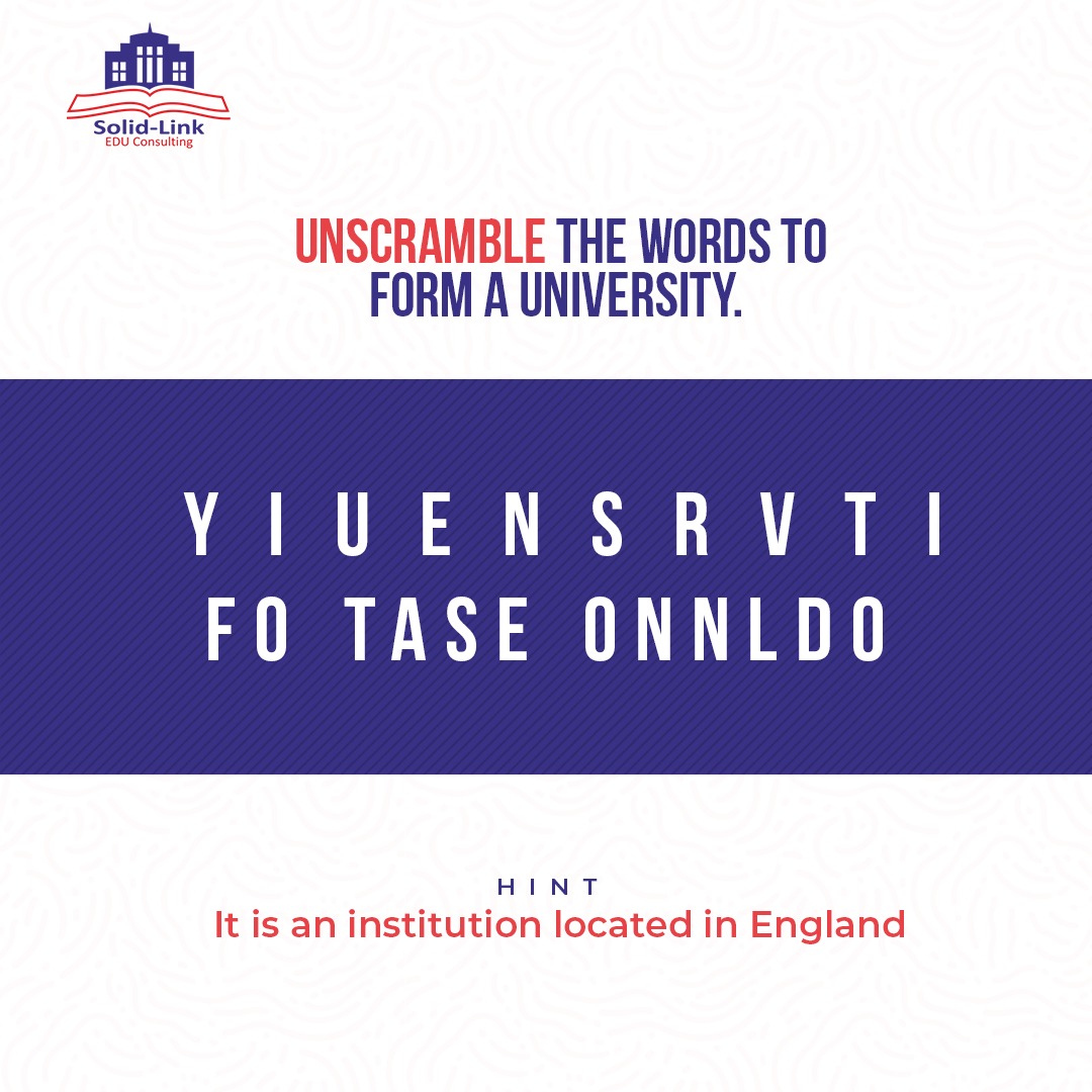 Here's a test to know how familiar you are with universities in England.
.
#quiz #tuesdayquiz
#consultingagent #studyabroadconsultants #quotes #admissions #universities #England #Englanduniversities