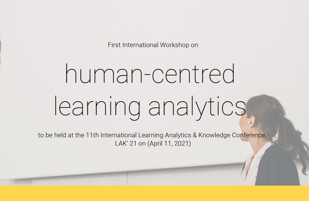 Quedan invitados a inscribirse en este interesante workshop "First International Workshop on Human-Centred Learning Analytics (HCLA)" que se celebrará dentro de la Conferecnia de LAK' 2021.

Workshop: sites.google.com/view/hcla21
LAK 21: lak21.solaresearch.org