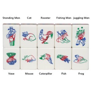 I can't say I've wholly wrapped my head around it yet but I'm loving the cat-eats-mouse chicken-eats-centipede rules around the animal tiles in the Singaporean variant of Mahjong.