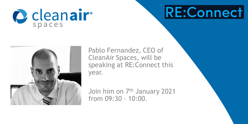 CleanAir_Spaces's tweet photo. Pablo Fernandez, CEO of @CleanAir_Spaces is looking forward to speaking at RE:Connect on Thursday, @ThisWeekinFM channel, discussing making indoor air quality safer and how ductFIT can transform workplaces. 
 
SIGN UP now to join the event: https://t.co/GOGNJQDLKe 
 
#AirQuality https://t.co/onmGuf5qhm