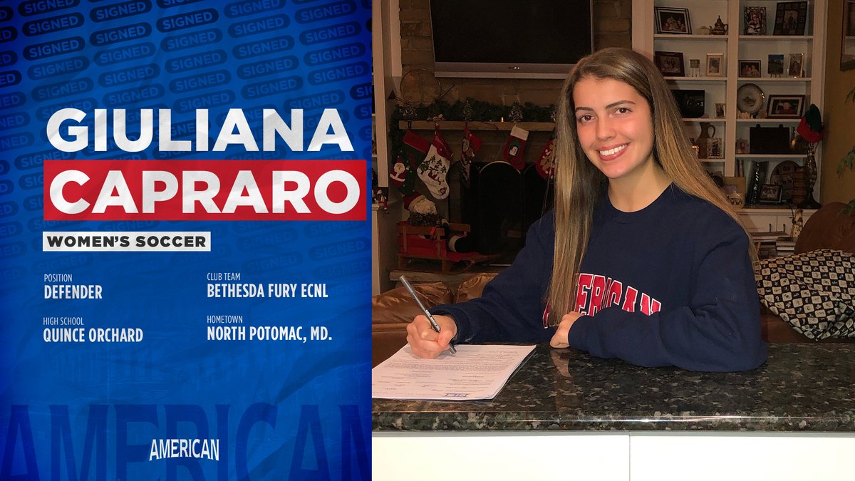 We're excited to welcome another local product from the Bethesda Soccer Club. Welcome to the  #AUWSOC family, Giuliana Capraro! #BeAnEagle |  #AUEagles