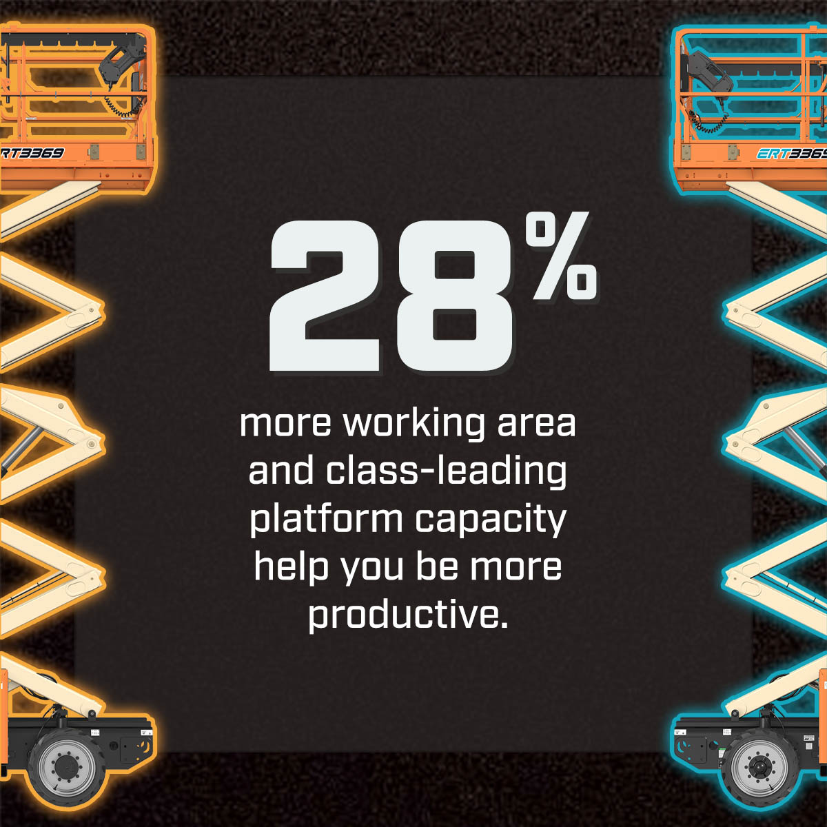 Ready to stack your fleet? Not only do our new #JLG #roughterrainscissorlifts drive at full height, they also have 28% more platform working area. Get the infographic to see what else makes them totally stacked: bit.ly/3mpCoTA