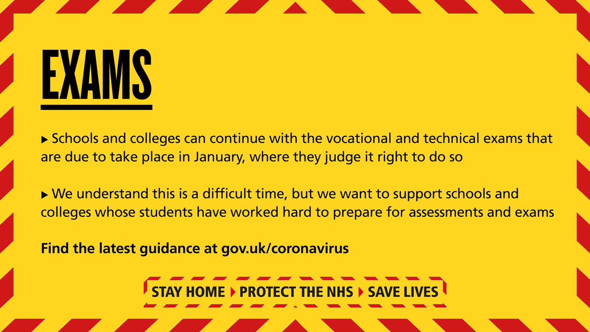 An update on this month’s vocational and technical exams, in light of the evolving public health measures: