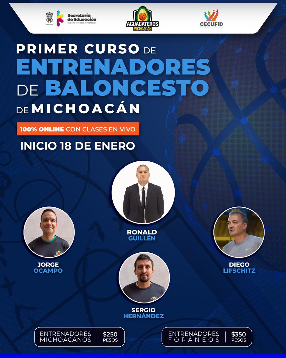 Como parte de nuestro compromiso con el desarrollo de nuestro deporte en Michoacán y en coordinación con @CecufidOficial y Secretaría de Educación en el Estado de Michoacán lanzamos la convocatoria para el Primer Curso de Entrenadores de Baloncesto. 👉🏻 bit.ly/2Xa4MiB